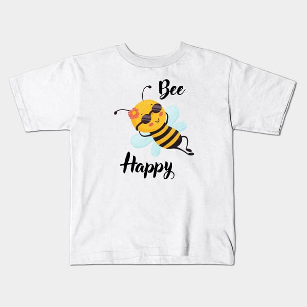 Funny Bee Happy Kids T-Shirt by BaliChili